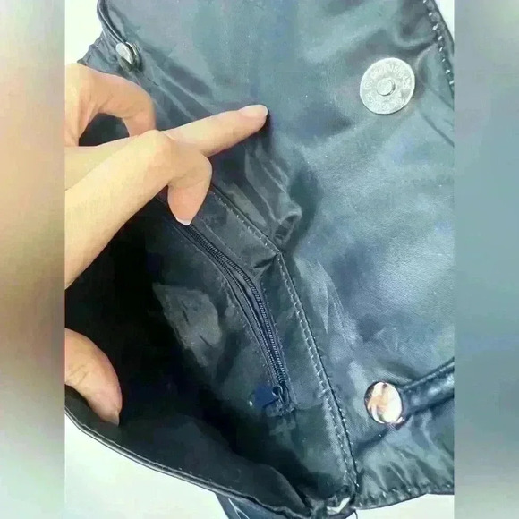 Vintage Y2K Inspired Party Stylish Navy Blue Faux Leather Shoulder Bag Purse - Picture 15 of 16